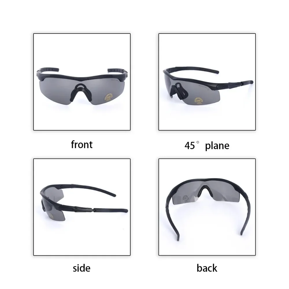 New Style Tactical Goggles CS Airsoft Windproof Shooting Glasses HD 3 Lens Motocross Motorcycle Mountaineering Safe Glasses 3