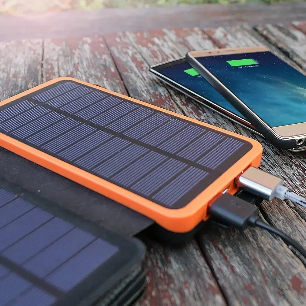 20000mAh Solar Power Bank External Battery Pack Folding Solar Panel Powerbank Double USB Charger Phone Poverbank For Smart Phone 3