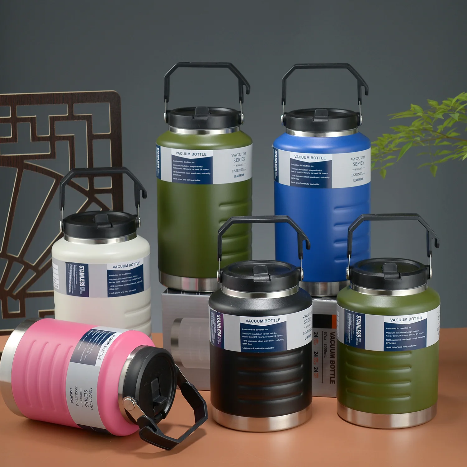 Stainless Steel Large Capacity Ice Bucket Insulated Bucket 304 Liner Keep Hot Keep Cold Kettle Insulated Cups 1500/2000ml Gift 1