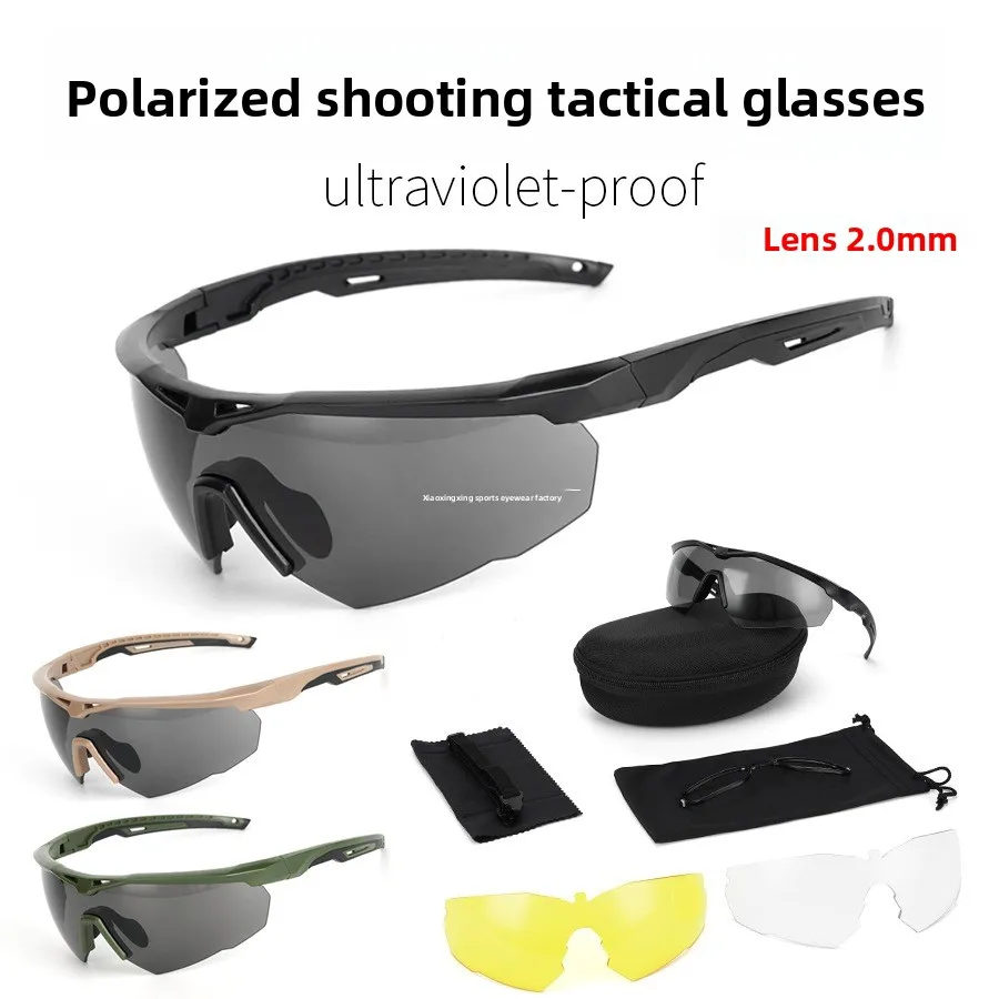 New Style Tactical Goggles CS Airsoft Windproof Shooting Glasses HD 3 Lens Motocross Motorcycle Mountaineering Safe Glasses 1